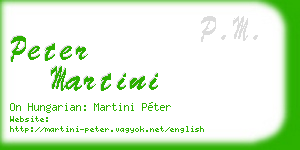 peter martini business card